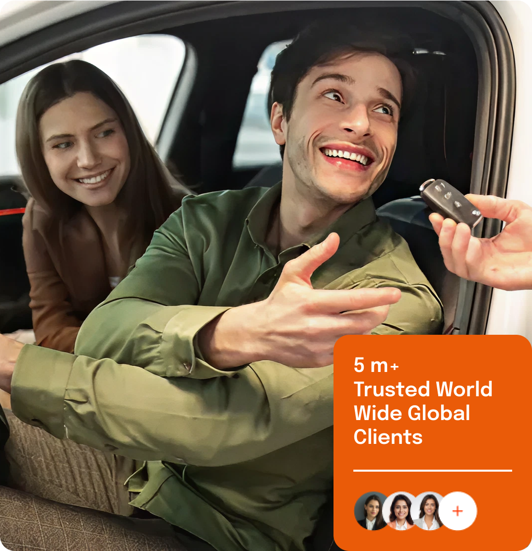 Happy car rental customer